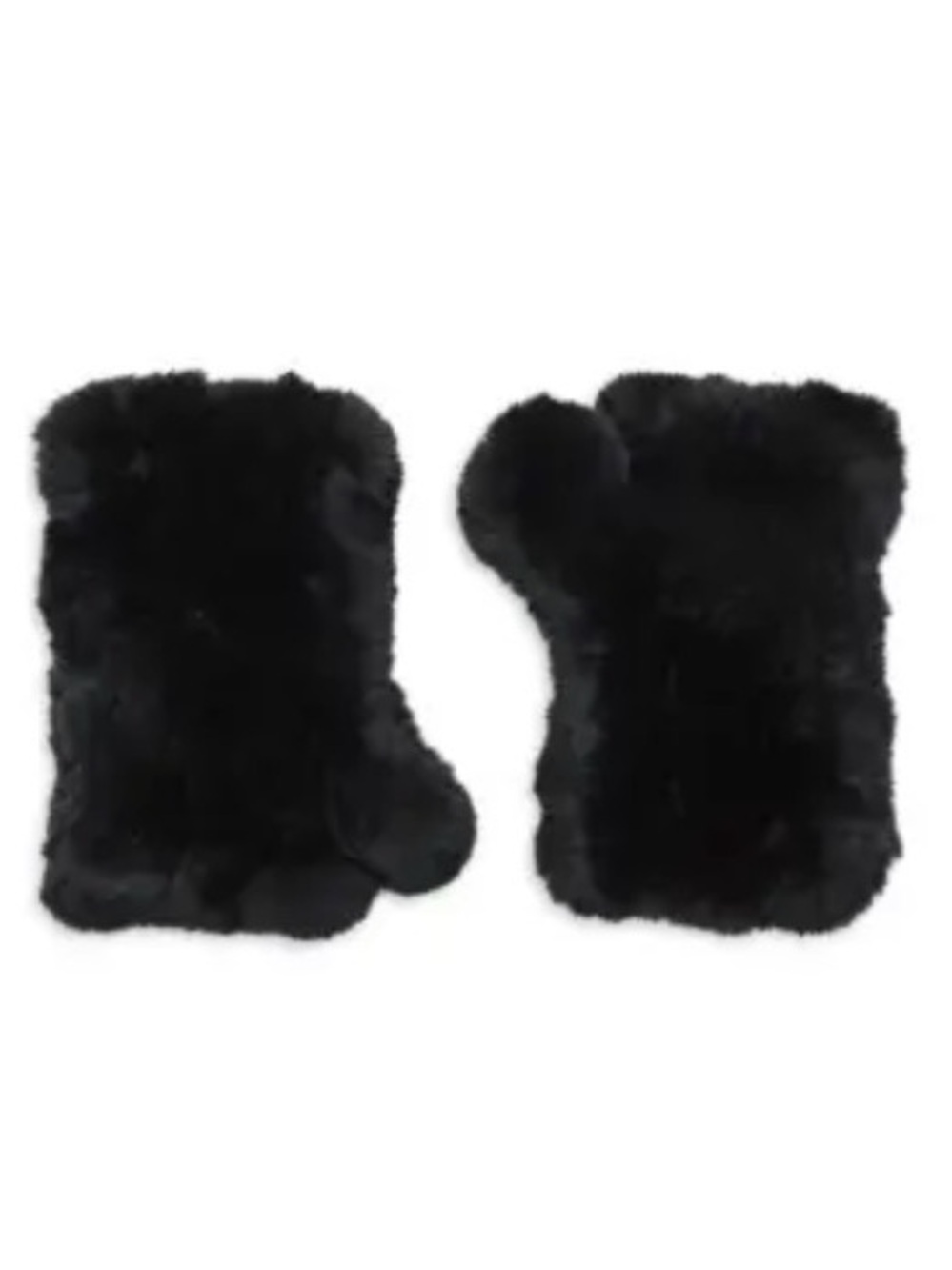 Karin Charles Rex Rabbit Fur Fingerless Gloves – Black